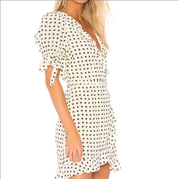 For Love and Lemons Sweetheart Wrap Cream Dress M - Picture 6 of 6